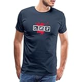 Spreadshirt Triathlon Piktogramme Schwimmen Radfahren Laufen Männer Premium T-Shirt, L, Navy