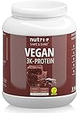 EIWEIßPULVER VEGAN Chocolate Brownie 1000g - Mehrkomponenten Protein Pulver Schokolade - Pflanzliches Proteinpulver Schoko Cake laktosefrei - Eiweiß Shake nicht nur für Veg