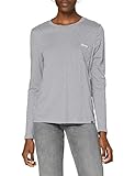 Superdry Womens Scripted L/S Crew TOP T-Shirt, Grey Marl, S (Herstellergröße:10)