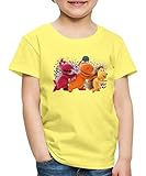 Spreadshirt Der Kleine Drache Kokosnuss Matilda Oskar Polonaise Kinder Premium T-Shirt, 98-104, Gelb