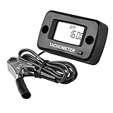 Jayron LCD Digital Benzin Induktiver Drehzahlmesser Wasserdicht für Motorrad Motocross Rasenmäher Schneefräse Generator Roller Kettensäg