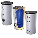 200 Liter emaillierter Warmwasserspeicher/Trinkwasserspeicher, Energieeffiziensklasse B, ohne Wärmetauscher, inkl. Isolierung, Magnesiumanoden und T