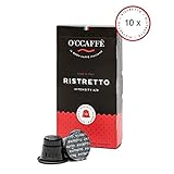 O'CCAFFÈ – Ristretto | 100 Nespresso kompatible Kaffeekapseln | Kaffee aus extra langsamer Trommelröstung aus italienischem Familienbetrieb