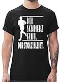 Wandern Laufen Joggen Zubehör - Der Schmerz geht. Der Stolz bleibt. - M - Schwarz - Tshirt auf gehts - L190 - Tshirt Herren und Männer T-S