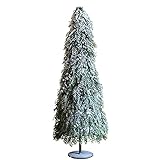 ADSVMEL Kiefer Mit Zaun Weihnachtsbaum Pentagramm LED Warmes Licht 3000K Nachtlicht Tischplatte Weihnachtsbaum Oder Zimmer Bürozubehör Topfpflanzen (Länge: 60cm/117cm)