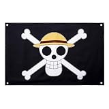 AMA-StarUK36 Anime One Piece Schwarze Flagge Gartenflagge Banner Cartoon Pirat Sieg Banner AFFE D Ruffy Flagge 60x90cm / 23,6'* 35,5'