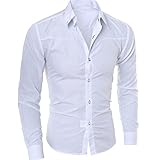 BOLANQ Hemd weiß Herren weißes Shirt Bluse Plaid Shirt Herren Bluse Mantel Casual Fashion Printing Lose Revers Langarm Shirt Tops Herren Shirt Plaid Printing Tops Langarm C
