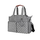 SONARIN Baby Wickeltasche,Multifunktionale Wasserdicht Reise Wickeltasche Umhängetasche Tragetasche Henkeltaschen mit Schnullertasche Grosse Kapazität für alle Babyzubehörteile(Grau)