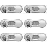 6 Stück Selbstklebend Schublade Sperre, Kind Sicherheitsschloss, Kindersicherung für ohne Bohren, Schranksicherung Sperre, Plastik Schranksicherung, für Küchenschränke, Schubladen, Kühlschrank (Grau)