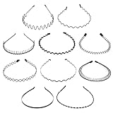 Schwarze Metall-Stirnbänder für Frauen, Haar-Accessoires (15,2 cm, 10 Stück)