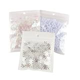 Kanyka Schneeflocken Schnee Sticker ，Weihnachtsbaum Anhänger DIY Weihnachten Dekoration ，Glitzer Schneeflocken Anhänger deko für Advent Weihnachtsbaum W