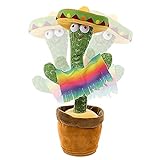 Furado Kuscheltier Kaktus Kinderspielzeug, Kaktus-plüschtiere, Singender Und Tanzender elektronischer Shake-Tanzender Kaktus Mit Aufnahmefunktion Für Kinder Erwachsene Als Geburtstagsgeschenk,32