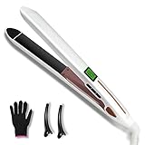 Haarglätter,Glätteisen PTC Keramik, Hair Straightener LCD Anzeigebildschirm,19 Gänge Temperatur 140-230℃,Lockenstab Lockig Begradigen,Dual Spannung, Ausschaltautomatik, Straightener für alle Haartyp