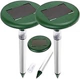 Retoo 2 Stück Solar Wasserdicht Maulwurfabwehr für Garten Maulwurfbekämpfung, Ultraschall Maulwurfschreck und Maulwurf, Tiervertreiber & Wühlmausvertreiber mit Vibrations, Wühlmausschreck, Mausabw