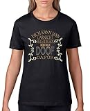 Comedy Shirts - Dich kann man garnicht beleidigen. - Damen T-Shirt - Schwarz/Hellbraun-Beige Gr. M