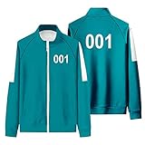 ASHOP Squid Gamer Kostüm Cosplay Squid Game Costume Casual Trainingsanzug Sport-Sets Zipper Cardigan Pocket Sweatshirt Oberteile+Loung