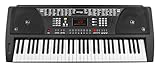 Funkey 61 BK Tasten Keyboard Schwarz (100 Klangfarben, 100 Begleitrhythmen, Lernfunktion, Cinch-Ausgang, Netzteil, Notenständer)