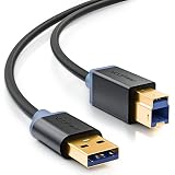 deleyCON 2m USB 3.0 Super Speed Kabel USB A-Stecker zu USB B-Stecker Datenkabel bis zu 5Gbit/s für z.B. Drucker Scanner Multifunktionsdruck