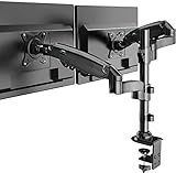 HUANUO 17-32 Zoll Monitor Halterung 2 monitore Höhenverstellbar, Gasdruckfeder Arm 360°Drehbar, für LED LCD Bildschirm, VESA 75/100