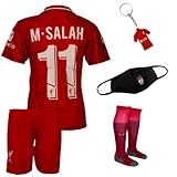 IHIMI Liverpool Mohamed Salah Kinder Trikot #11, 2021/2022 Saison, Heim, Komm mit Shorts Fußballfans (10-11 Jahre,164)