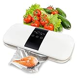 Vakumierergerät Vakuumiergerät, Vakuumierer Automatisch Versiegelungsmaschine für Trockene und Feuchte Lebensmittel mit Vakuum-Schlauch, 6 Vakuumversiegelungsmodi, 5 Vakuumbeutel, 120W