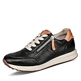 Paul Green Damen SUPER Soft Sneaker mit Relax-Weite, Frauen Low-Top Sneaker,Wechselfußbett,schnürer,Schwarz/Hellbraun (Black.Simba),38 EU / 5 U