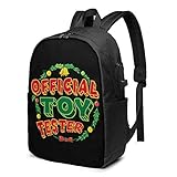 Hdadwy HdadwyToy Tester Strapazierfähiger Laptop Reiserucksack College Bookbag mit USB-Ladeanschluss Passend für 17 Zoll Laptops Unisex