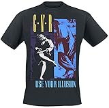 Guns N Roses Illusion Split Männer T-Shirt schwarz XL 100% Baumwolle Band-Merch, B