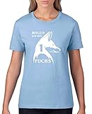 Comedy Shirts - Hallo ich Bin 1 Fuchs - Damen T-Shirt - Hellblau/Weiss Gr. S