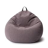 Lumaland Comfort Line XL Sitzsack Indoor - 90x110x50 cm - Bodenkissen, Bean Bag Chair - 250 L - EPS Perlen Füllung - Dunkelg