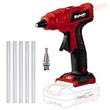 Einhell 4522200 Akku-Heißklebepistole TE-CG 18 Li - Solo Power X-Change (Lithium-Ionen, in 120 Sekunden einsatzbereit, inkl. 5 Klebestifte + Flachklebedüse, ohne Akku und Ladegerät)