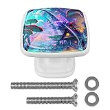 4er-Pack Schrankknöpfe,Psyche Delic Pilz ,Kristallglas-Dekor-Küche-Schubladen-Türknauf-Griffe weißes Q