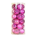 XIEBA 24 Stücke Halloween Hängen Ball Weihnachtsbaum Ornamente Weihnachtskugel Party Urlaub Hochzeit Home Dekorationen (6 cm / 2.36in)(Size:6cm/2.36in,Color:Rosa)