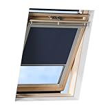 VICTORIA M Dachfensterrollo passend für Velux Dachfenster / verdunkelndes Rollo / GGL 408, dunkelb