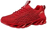 JIANYE Turnschuhe Herren Laufschuhe rutschfeste Sneaker Leichte Mode Sportschuhe Atmungsaktive Fitnessschuhe Rote 42