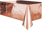Unique Party Supplies 53273 Kunststoff-Tischdecke - 2,74 m x 1,37 m - Roségold-F