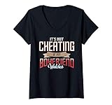 Damen It's Not Cheating If My Husband Watches T-Shirt mit V