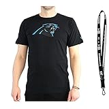 New Era NFL Shirts - Football T-Shirt - Patriots - Saints - Packers - 49ers - Seahawks - Chiefs - Ravens - Vikings - Bills - alle Teams inklusive limitierten Schlüsselanhänger (Carolina Panthers, XXL)