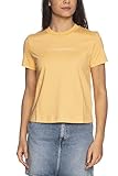 Calvin Klein Jeans Damen Shrunken Institutional Tee Spreizkragen, Crushed Orange, Larg