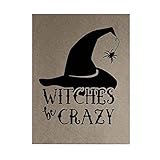 XNHXPH Halloween Hexenhut Fantasy Poster und Drucke Schwarz-Weiß-Wand-Kunst-Vintage-Leinwand-Malerei für Cafe Home Decor Bilder 50x70cmx1 Kein R