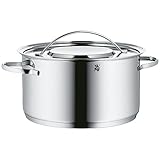 WMF Gala Plus Kochtopf, hoch 20cm, Metalldeckel, Fleischtopf 3,3l, Cromargan Edelstahl poliert, Topf Induktion, unb