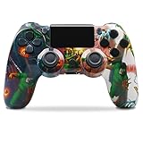 PS4 Controller,Wireless Controller für Playstation 4/Pro/3/Slim/PC, Six-Achsen Gyro Sensor Dual Vibration Console mit Headphone Touch Panel and Mini LED Display (A)