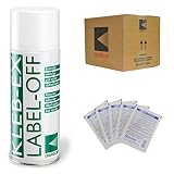 KLEB-EX - VPE: 12 x 200ml Spraydose - Kleberlöser und Etikettenlöser - ITW Cramolin - 1341411 - Etikettenentferner und Kleberentferner inkl. 5 St. DEWEPRO® SingleScrub