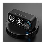 Lautsprecher Drahtlose Spalte Lautsprecher Box Wecker Blauer Zahn Outdoor Lautsprecher wasserdichte Tragbare Unterstützung Tf. Kartenradio aux-Eingang Bluetooth Speakers (Color : Black)