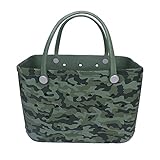 Mystes Sommer Damentasche Strandtasche extra große Strandtasche Leoparden-Druck, Korb Frauen Große Kapazität Sommerhandtasche Frauen Geeignet für den Urlaub (Color : Camouflage, Größe : Large(50cm))