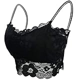 FEOYA Damen BHS 1er Pack Ohne Buegel Push up Yoga Spitze BH Bra Top Set Sport-BHS für Women (1PCS Schwarz 3XL)