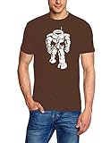 Coole-Fun-T-Shirts Herren T-Shirt Sheldon Robot Big Bang Theory!, braun-Weiss, XL, BK104