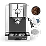 BEEM ESPRESSO-PERFECT | Espresso-Siebträgermaschine | Kapselmaschine - 20 bar | Geeignet für Kapseln, Pulver & Pads | Milchschaumdü