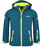 Trollkids Kinder Softshell Jacke Oslofjord , Petrolblau/Lime, Größe 140