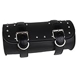 Harley Motorrad Werkzeugtasche - SODIAL(R)Motorrad Schwarz Kunstleder Werkzeugrolle Tasche Satteltasche Speicher Fuer Harley